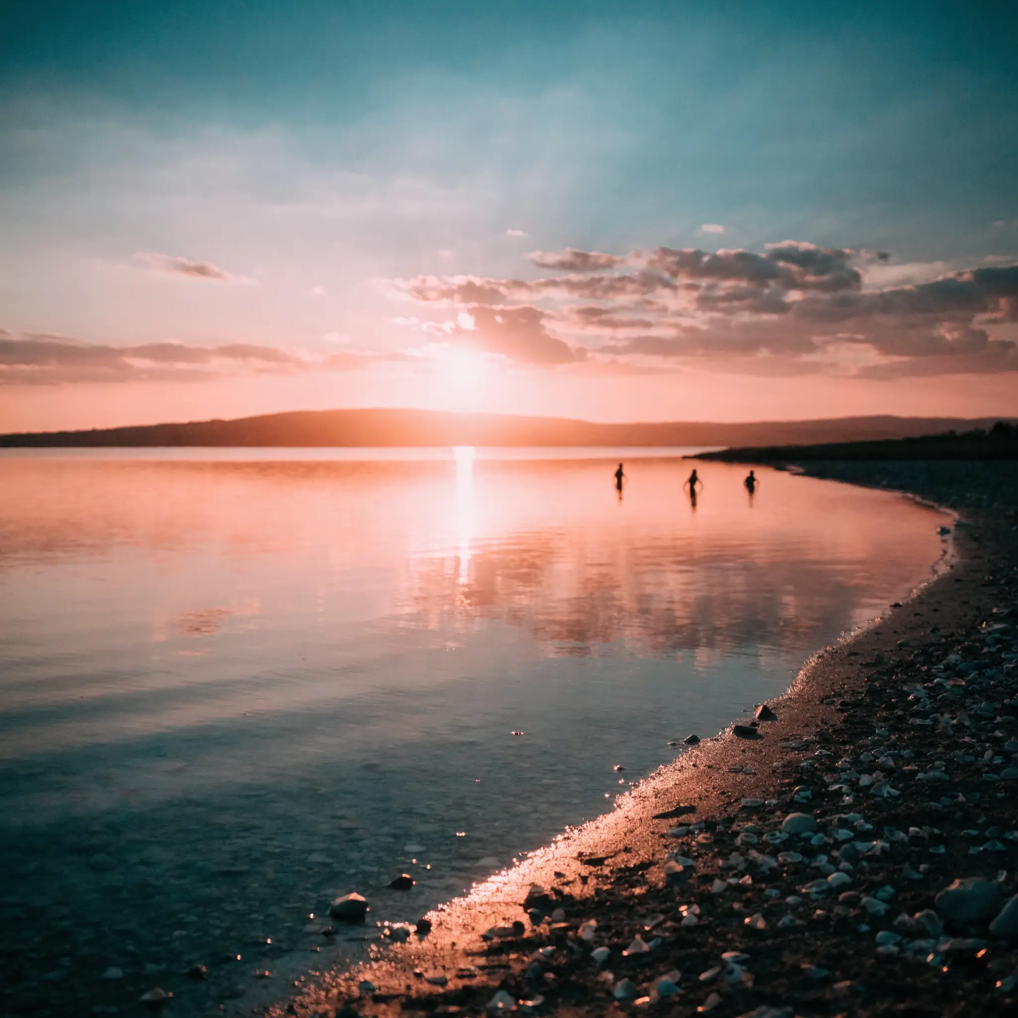 Zonsondergang over het water